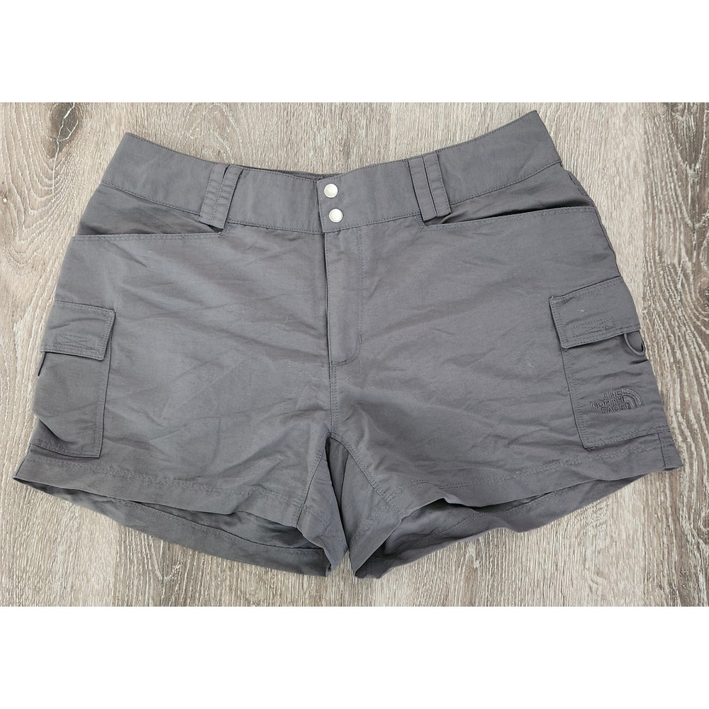 The North Face Womens Gray Nylon Hiking Cargo Shorts Size 10